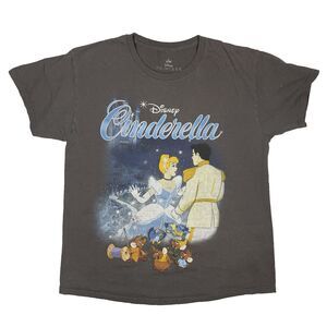 Disney Cinderella Graphic T-Shirt Gray Women's Large Princess Movie Tee